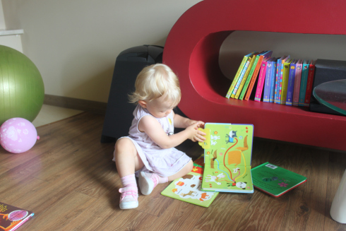 Baby and his or her first books