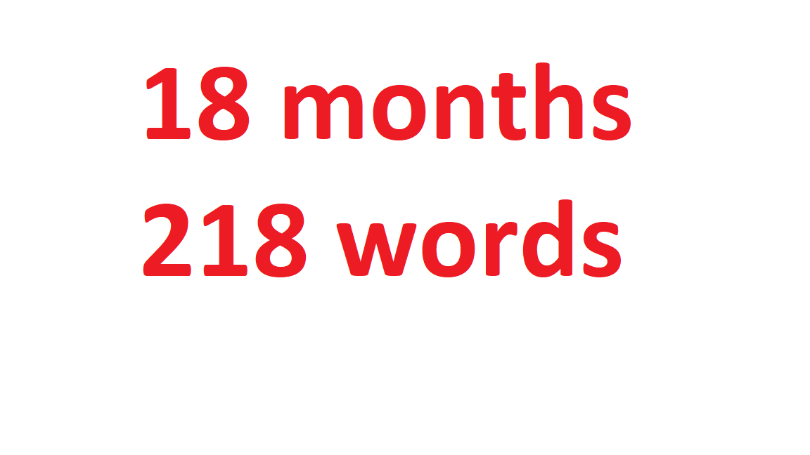Speech development of an 18-month-old bilingual child: number of actively used words